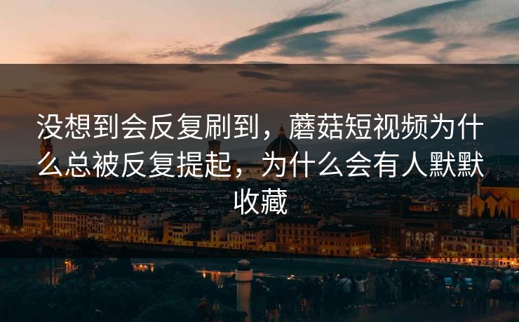 没想到会反复刷到，蘑菇短视频为什么总被反复提起，为什么会有人默默收藏