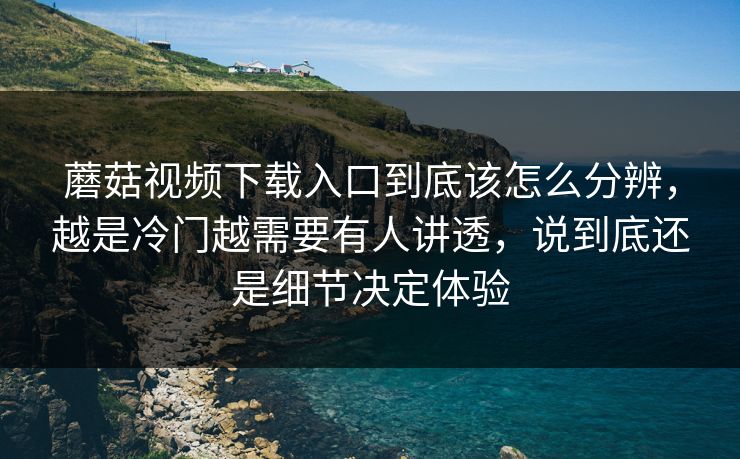 蘑菇视频下载入口到底该怎么分辨，越是冷门越需要有人讲透，说到底还是细节决定体验