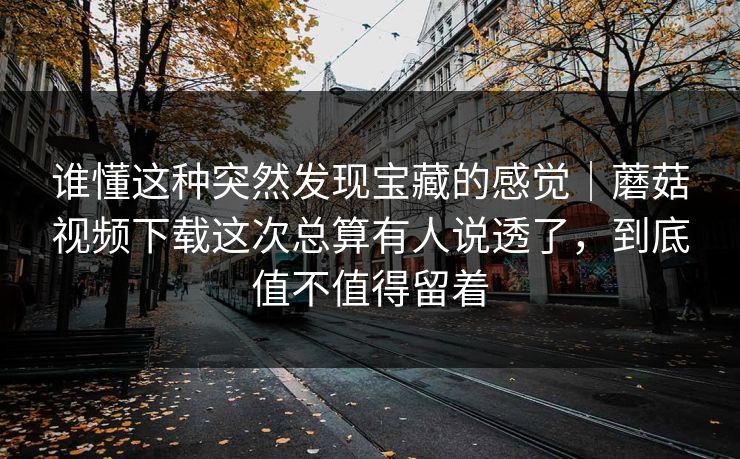 谁懂这种突然发现宝藏的感觉｜蘑菇视频下载这次总算有人说透了，到底值不值得留着