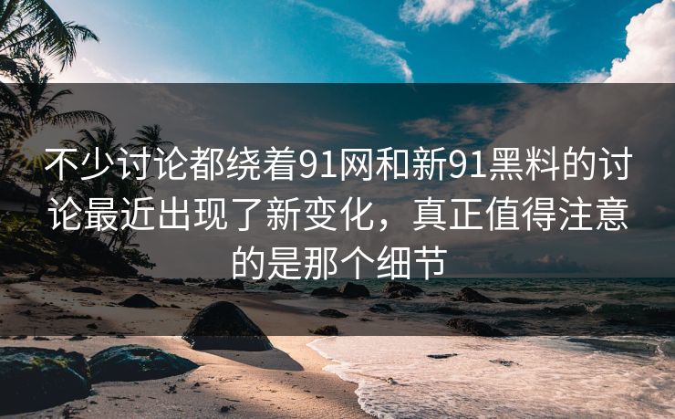不少讨论都绕着91网和新91黑料的讨论最近出现了新变化，真正值得注意的是那个细节