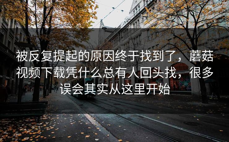 被反复提起的原因终于找到了，蘑菇视频下载凭什么总有人回头找，很多误会其实从这里开始