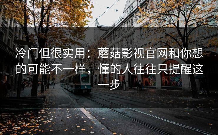 冷门但很实用：蘑菇影视官网和你想的可能不一样，懂的人往往只提醒这一步