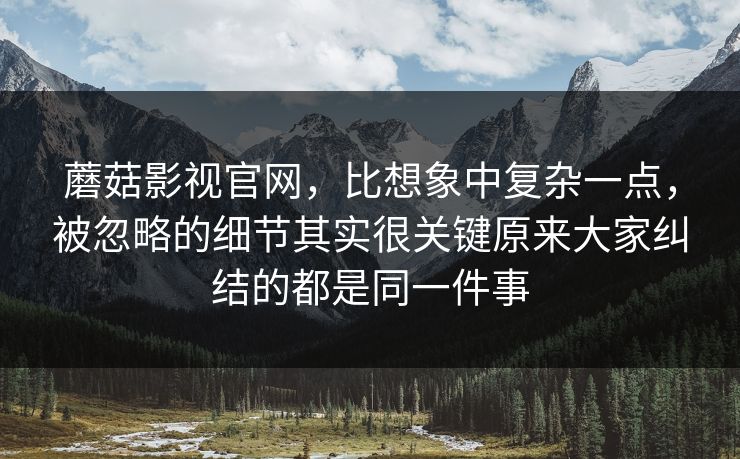 蘑菇影视官网,比想象中复杂一点,被忽略的细节其实很关键原来大家纠结的都是同一件事 蘑菇影视官网,比想象中复杂一点,被忽略的细节其实很关键原来大家纠结的都是同一件事