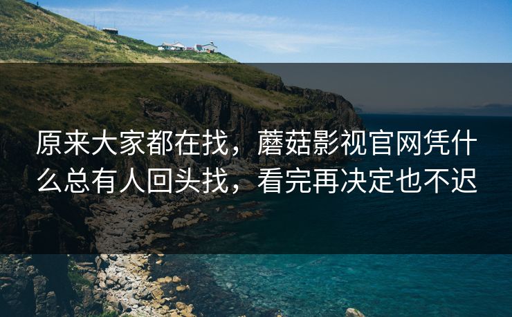 原来大家都在找，蘑菇影视官网凭什么总有人回头找，看完再决定也不迟