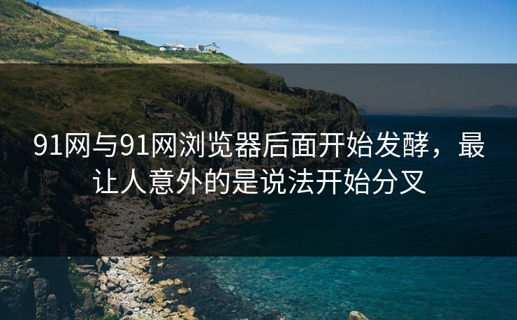 91网与91网浏览器后面开始发酵，最让人意外的是说法开始分叉