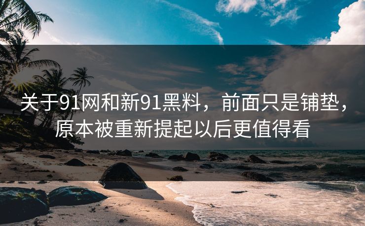 关于91网和新91黑料,前面只是铺垫,原本被重新提起以后更值得看 关于91网和新91黑料,前面只是铺垫,原本被重新提起以后更值得看